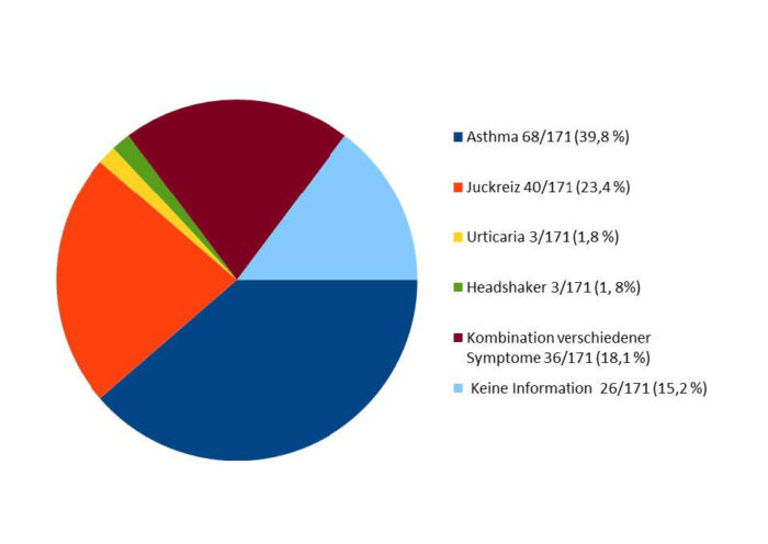 Symptome der in die Studie inkludierten Pferde
